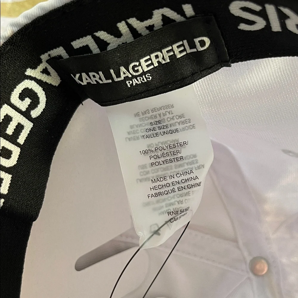 Karl Lagerfeld Paris Women’s Logo Baseball Cap - White, Adjustable, NWT